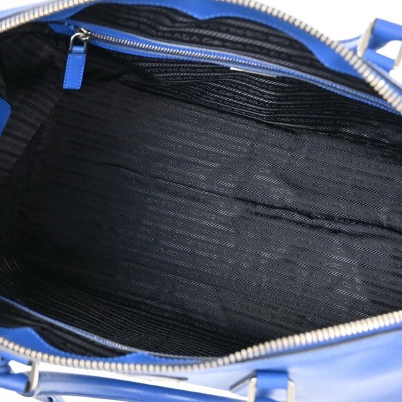 Prada Blue Leather Travel Duffle 2way Shoulder Handbag - Picture 6 of 11